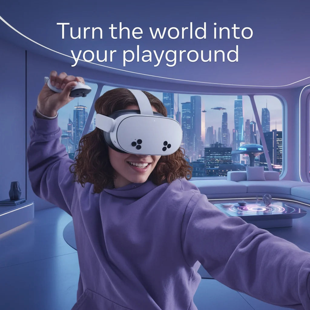 Meta Quest 3S 256GB VR/MR Headset, Standalone All-in-One Immersive Experience Device