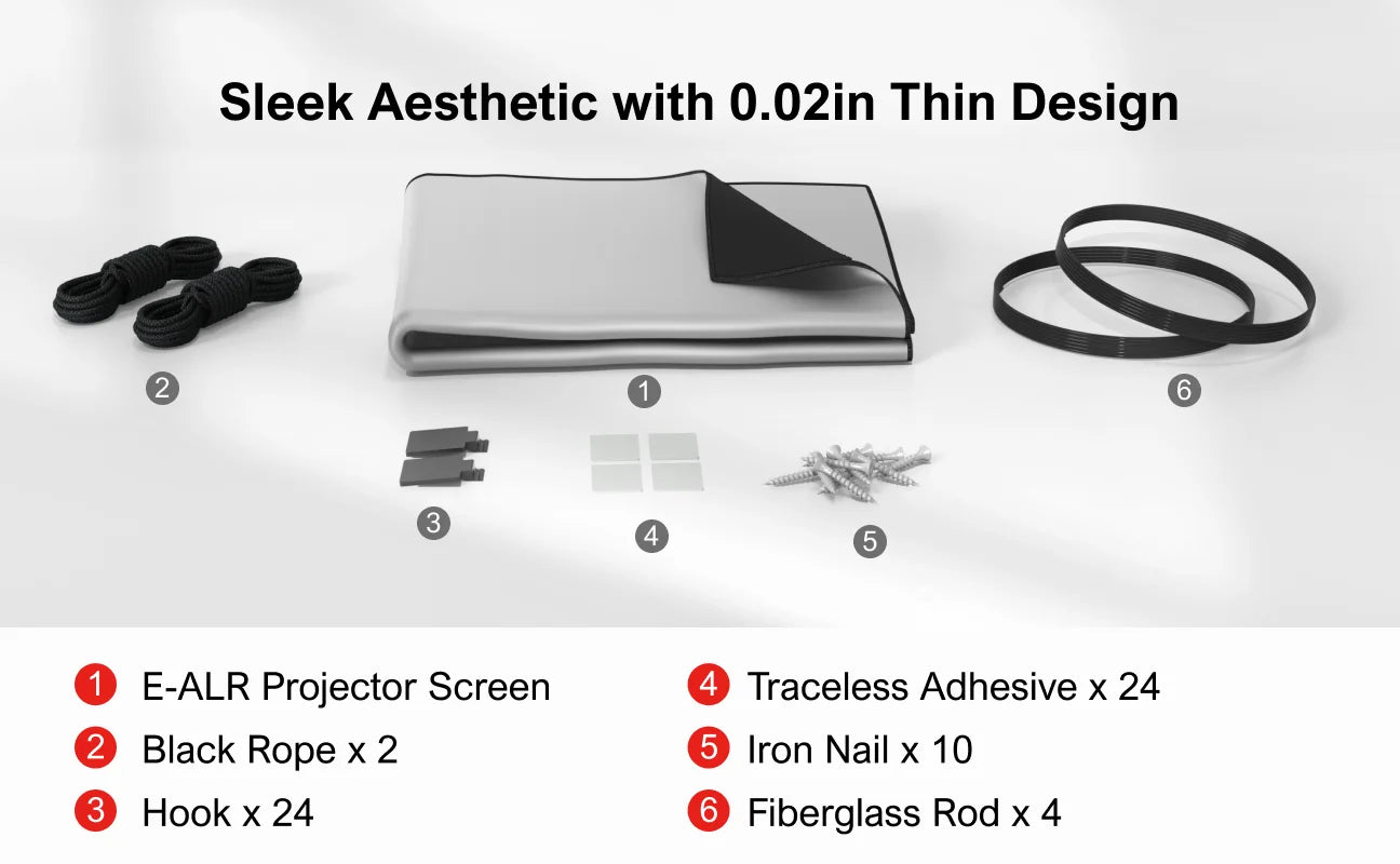ULTIMEA E-ALR Projector Screen 100/120 Inch - 80% ALR, Gain Value 2.0 for Outdoor and Home Theater, 4K HD Foldable Silver Screen