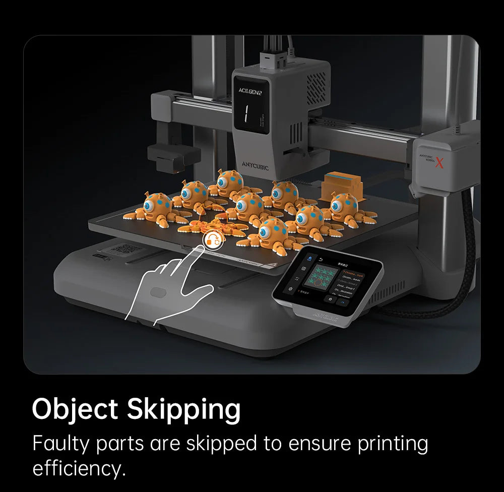 ANYCUBIC Kobra X 3D Printer 600mm/s Max Print Speed 2x Time&Materail Saving Built In 4Color Printing Automatic leveling Printer