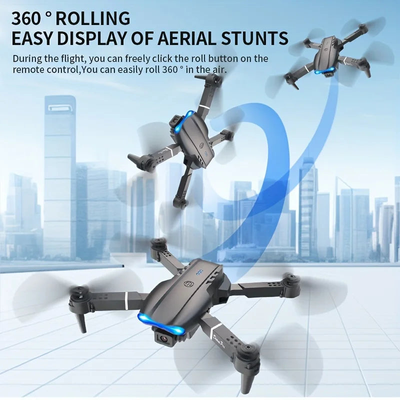 E99 PRO MAX Foldable Drone with Dual HD Cameras, Screen Remote Control, 2 Batteries, 40Min Total Flight Time, One Key Return, LED Lights, Spare Propellers, Propeller Guards, Repair Tool Kit, RC Quadcopter, Black Friday Christ