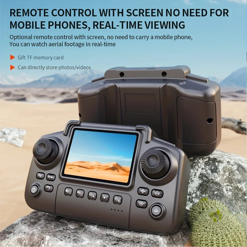 E99 PRO MAX Foldable Drone with Dual HD Cameras, Screen Remote Control, 2 Batteries, 40Min Total Flight Time, One Key Return, LED Lights, Spare Propellers, Propeller Guards, Repair Tool Kit, RC Quadcopter, Black Friday Christ