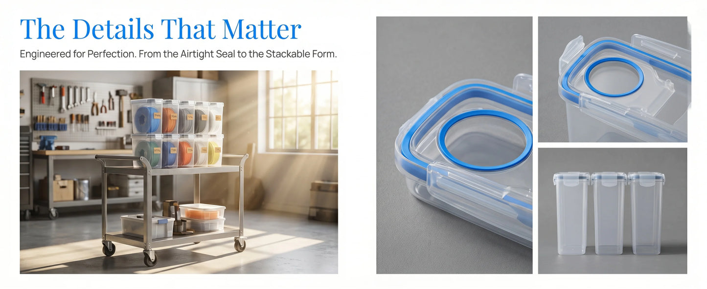 YOOPAI 3D Filament Box Moisture & Dust Proof Easy Access Neat Storage for 3D Filament Classified and Stored
