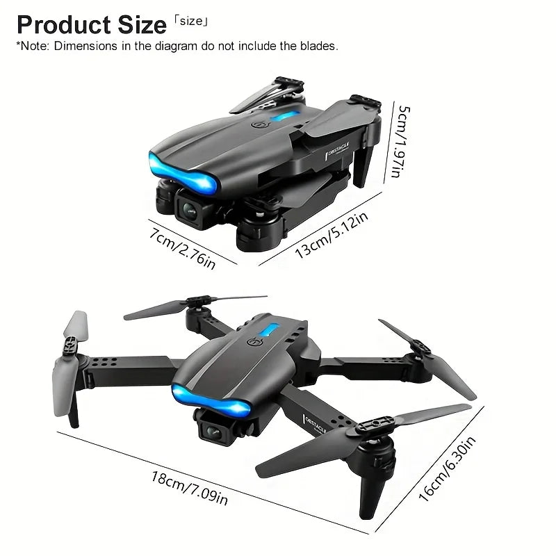E99 PRO MAX Foldable Drone with Dual HD Cameras, Screen Remote Control, 2 Batteries, 40Min Total Flight Time, One Key Return, LED Lights, Spare Propellers, Propeller Guards, Repair Tool Kit, RC Quadcopter, Black Friday Christ
