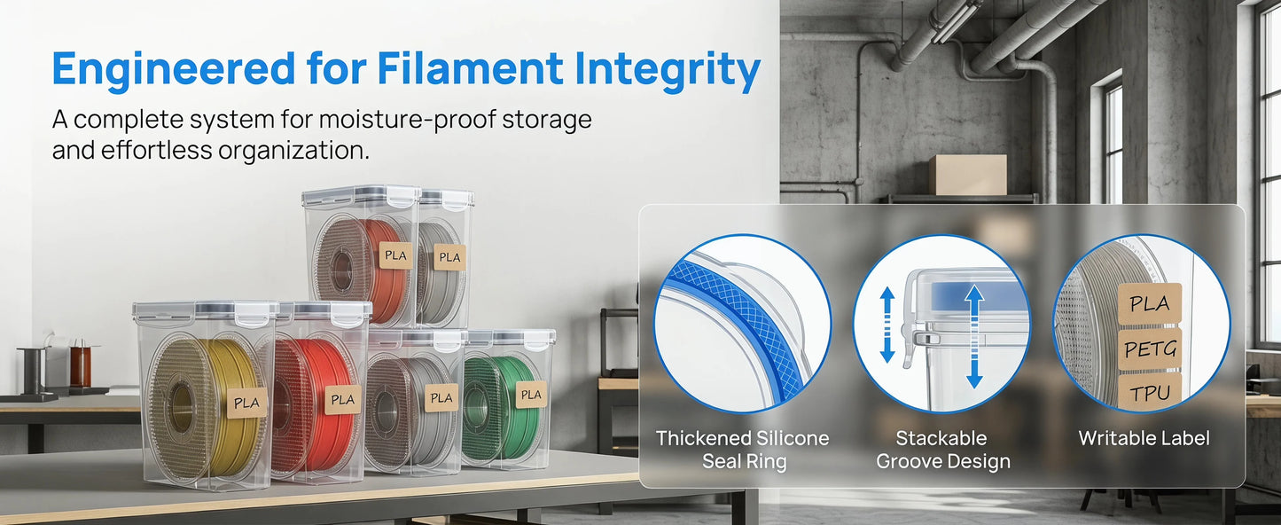 YOOPAI 3D Filament Box Moisture & Dust Proof Easy Access Neat Storage for 3D Filament Classified and Stored
