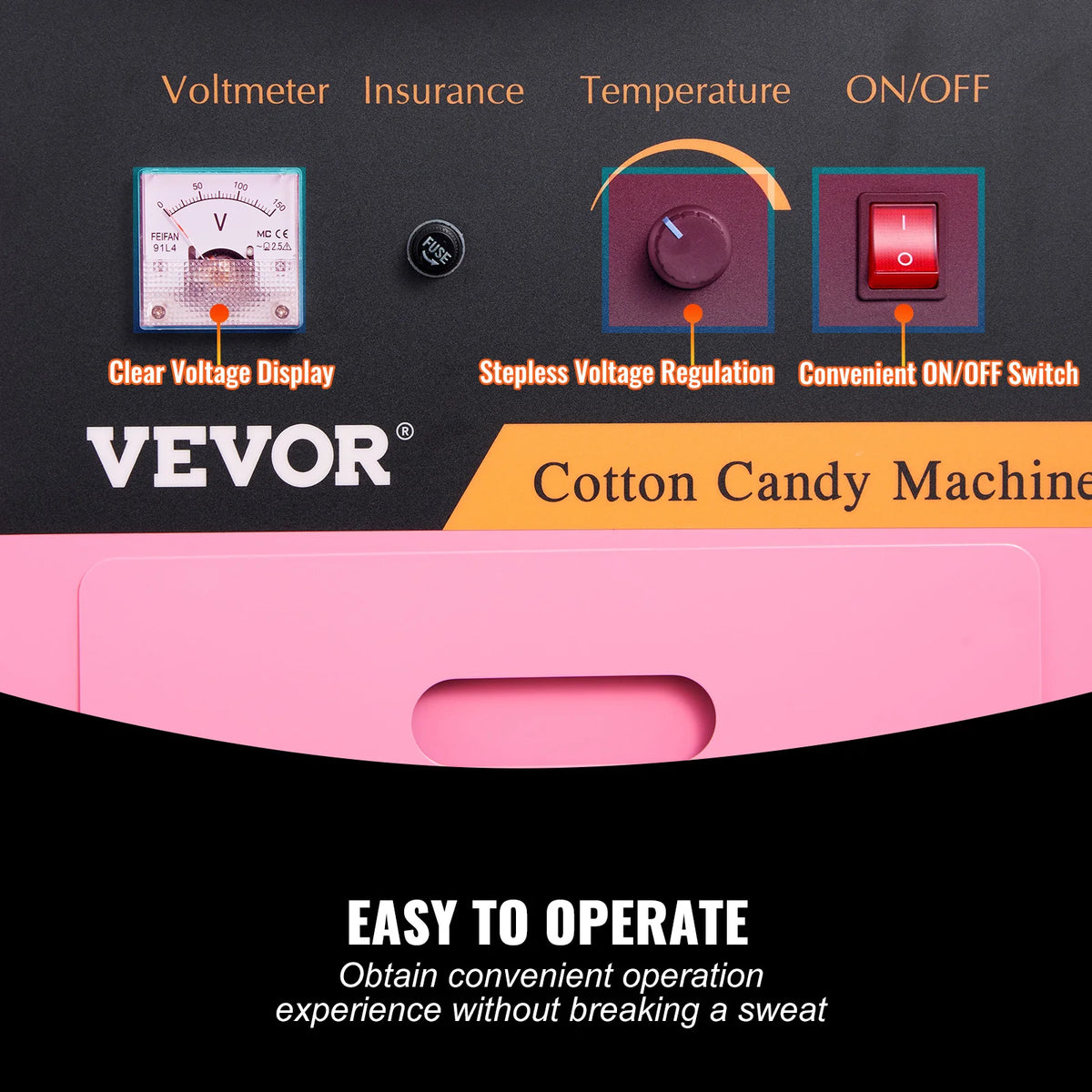 SucceBuy Electric Cotton Candy Machine Commercial Floss Maker w/ Stainless Steel Bowl Sugar Scoop and Drawer for Birthday Party