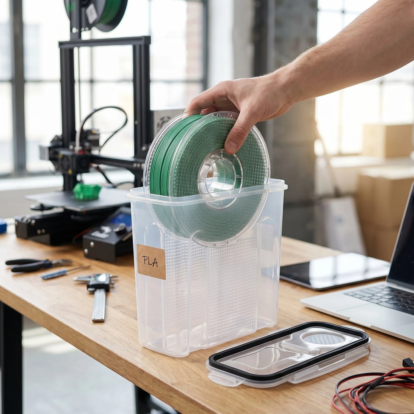 YOOPAI 3D Filament Box Moisture & Dust Proof Easy Access Neat Storage for 3D Filament Classified and Stored