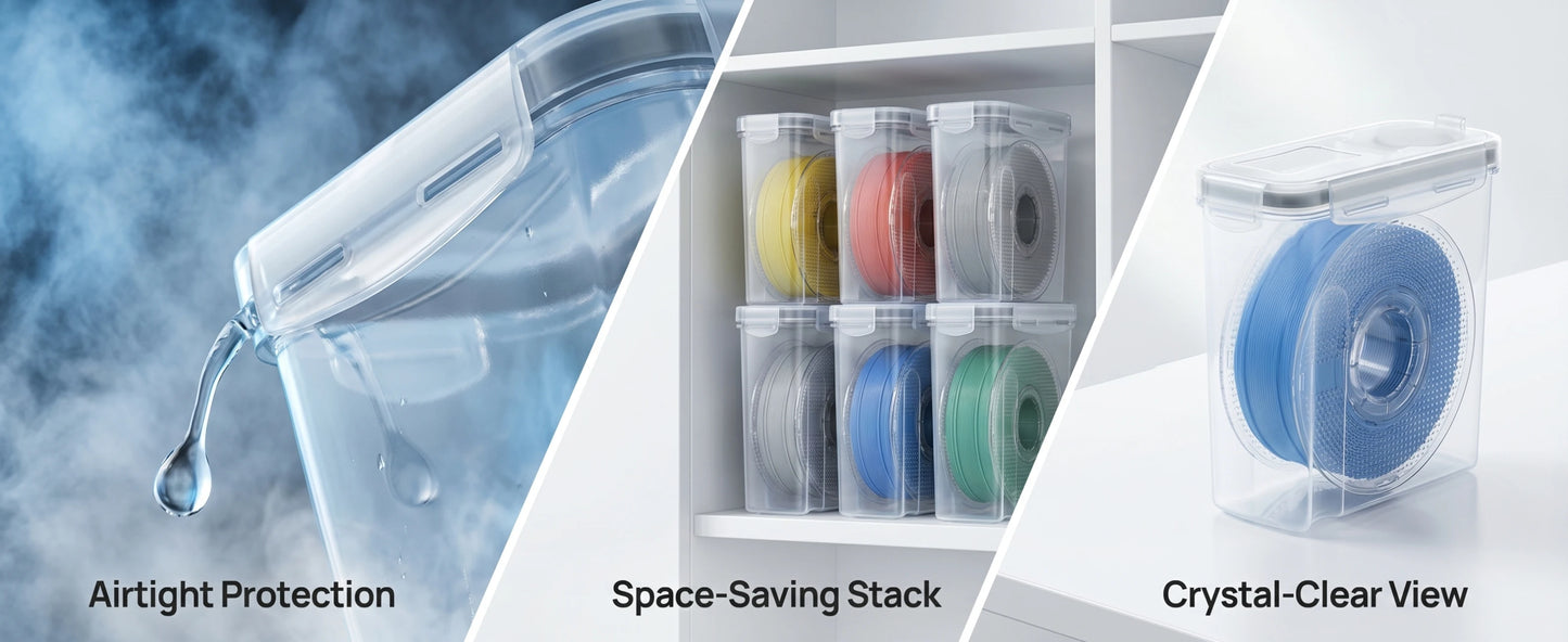 YOOPAI 3D Filament Box Moisture & Dust Proof Easy Access Neat Storage for 3D Filament Classified and Stored